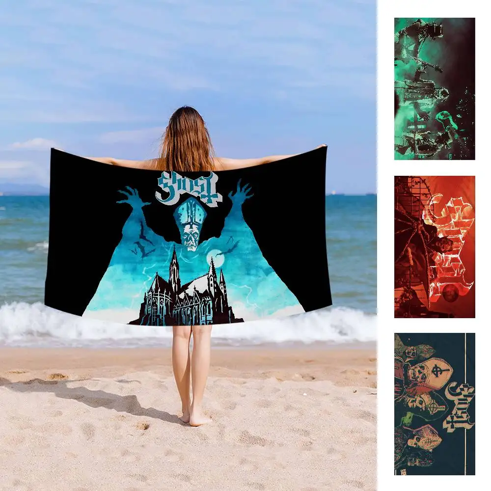 Metal Band G-Ghost B C Microfiber Blanket Quick Drying Beach Towels Oversized Printing Super Absorbent Pool Towel Blanket