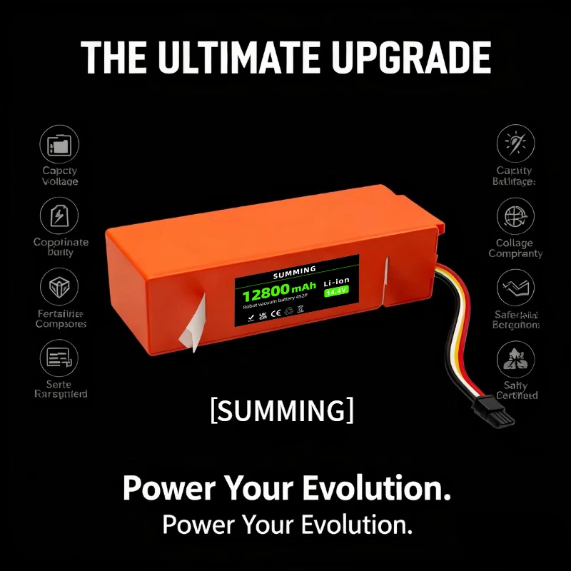 

BRR-2P4S-5200D 5200S Sweeper Battery for XIAOMI Roborock S50 S51 S55 T60 Sweeping Mopping Robot Vacuum Cleaner 14.4V 12800mAh