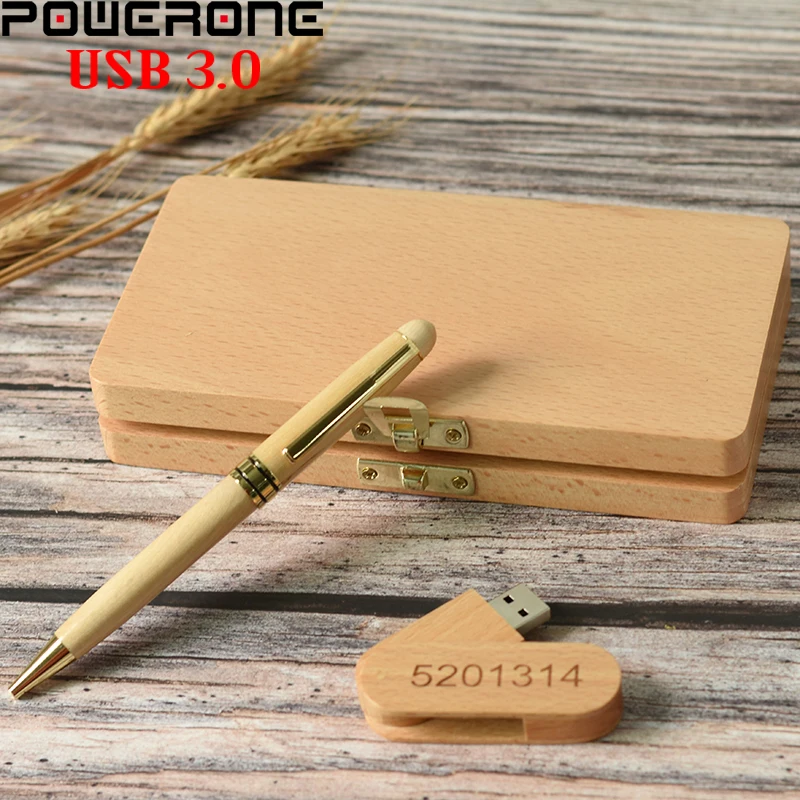 Chiavetta USB 3.0 Chiavetta USB a sfera Chiavetta USB in legno 128 GB Logo personalizzato gratuito Chiavetta USB da 64 GB Confezione regalo di nozze