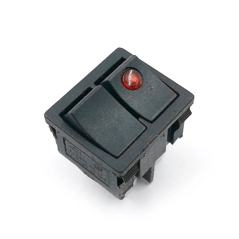 KCD5 Dual Power Rocker Switch 2 Mode 5 Pins Reset Cat Eye Red Light Copper Double Row Warped Plate Ship Type Switches