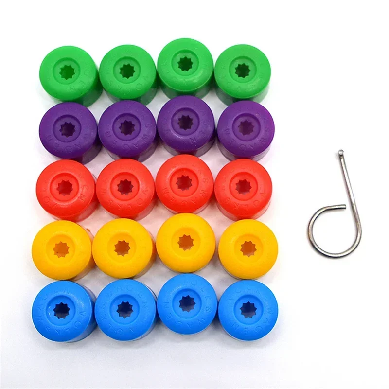 20Pcs Car Wheel Cover Hub Nut Bolt Covers Cap 17mm Auto Tyre Screws Exterior Protection Accessories for VW Golf MK4