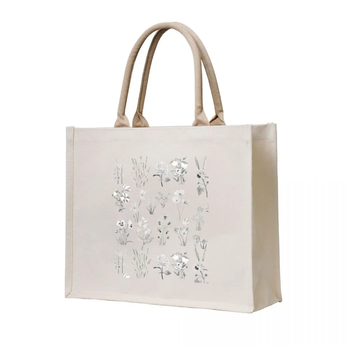 

flowers collection black and white Tote Bag personalized tote bag Big bag women Gift bags bags luxury women