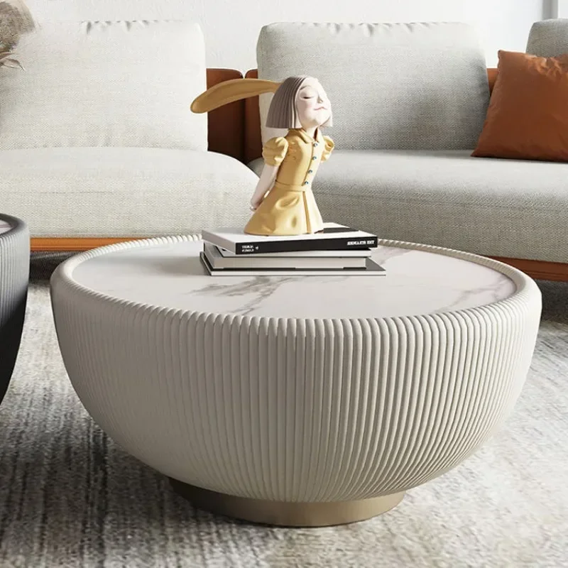 

Furniture Coffee Shop Stylish Modern Round Coffee Table Stainless Steel Base