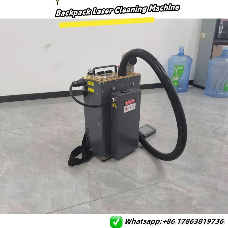 300W Backpack With Battery Laser Cleaner Cleaning Wood Paint Oil Car Removal 100W 200W Pulse Laser Cleaning Machine