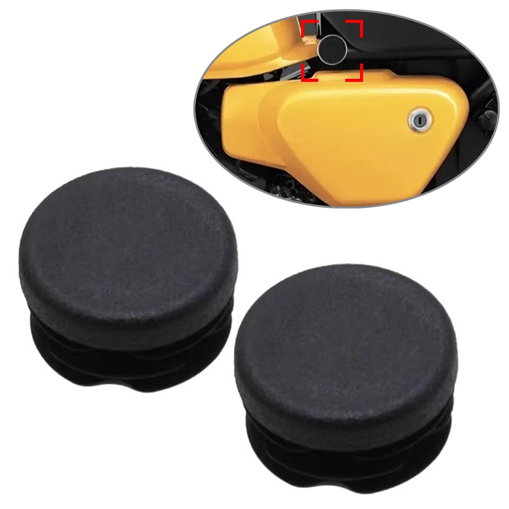 2PCS Motorcycle Frame Hole Cover Caps Plug Decorative Set For Honda Monkey 125 2018-2022 Plastic Black