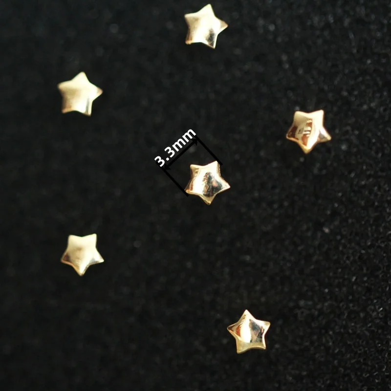 GOLDtutu 9k Smooth Surface Stud Earring for Women, Minimal, Simple Style, Mini, Solid Gold Stars, Gift, Kj10