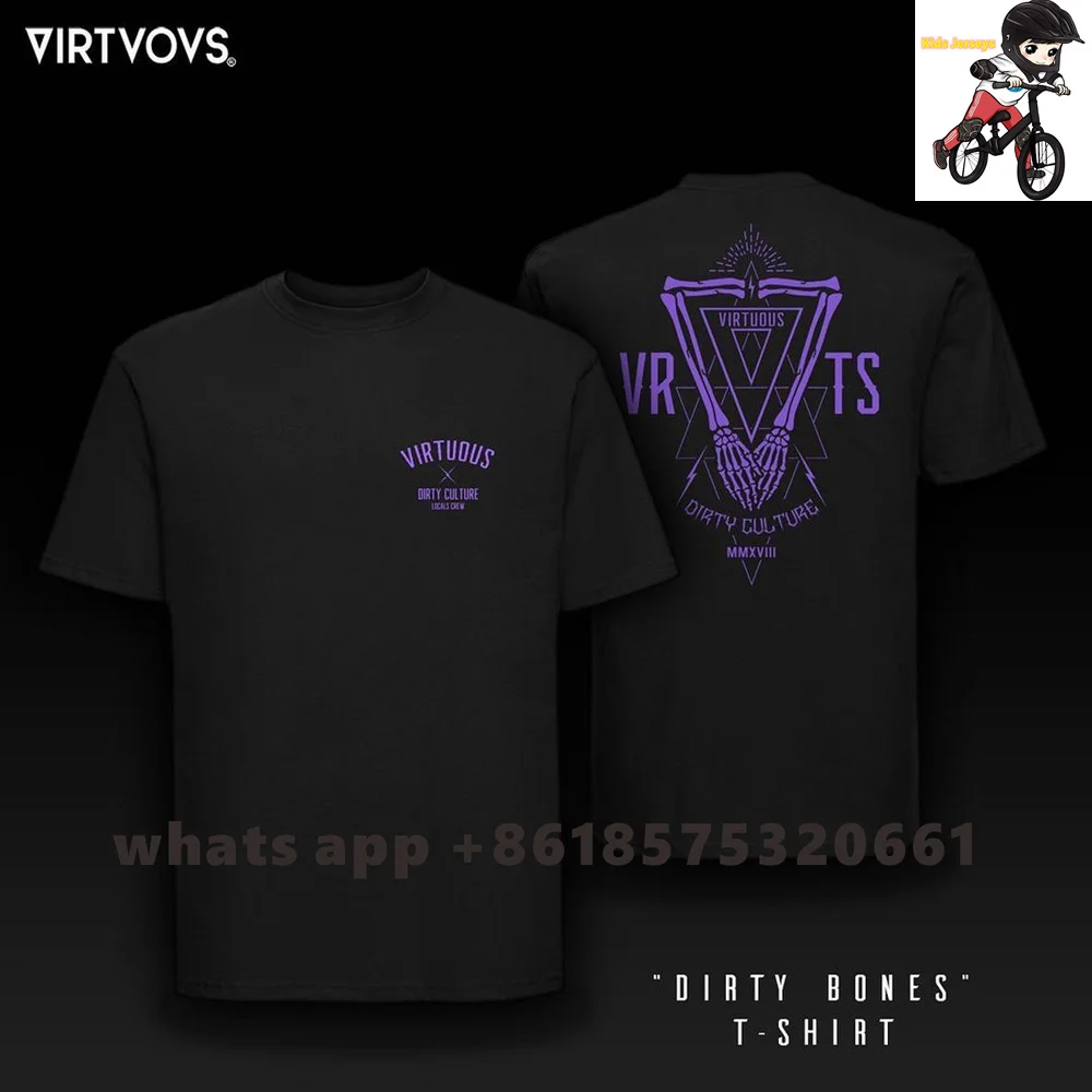 Virtuous Kids Downhill Jerseys Short Sleeve Bike Race Training T-Shirt DH MTB Offroad Motorcycle Children Downhill Ride Clothing