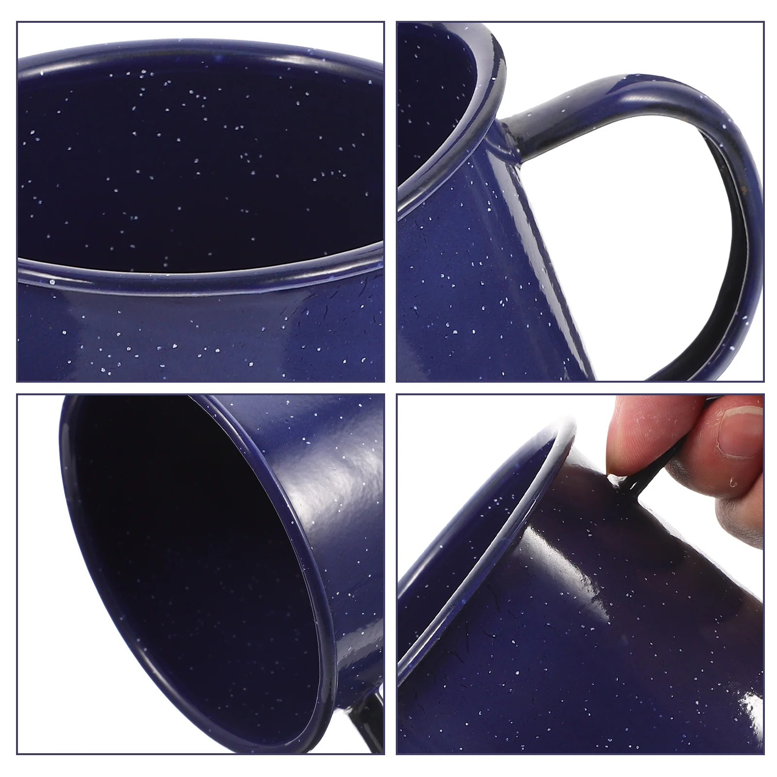 

Enamel Breakfast Milk Cup Sturdy Multifunctional Practical Home Office Coffee Juice Water Cup Large Coffee Mugs