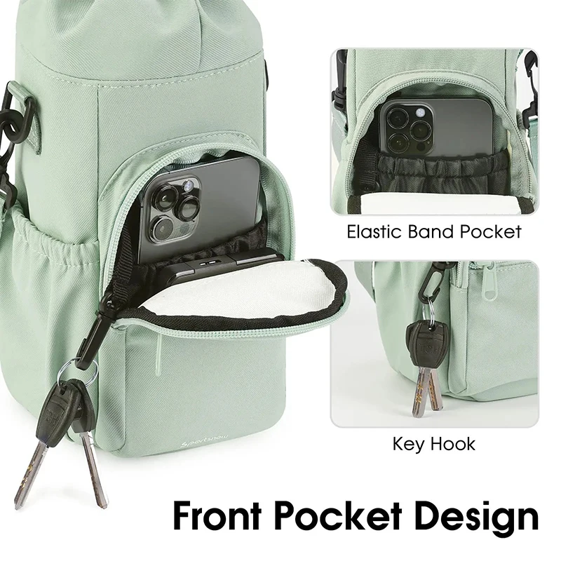 Travel Small Crossbody Shoulder Phone Pocket Bag With Cup/Water Bottle Holder Pouch Portable Water Bottle Carrier Bag