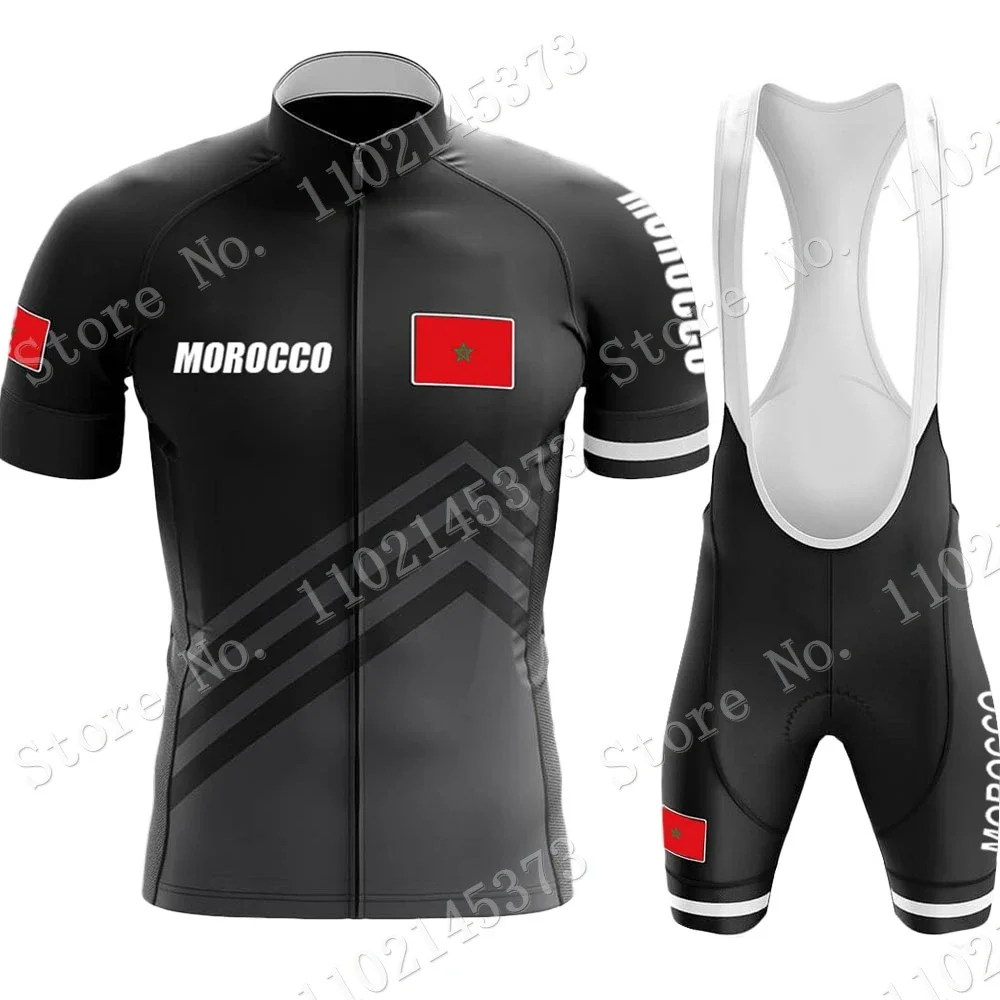 Morocco National Team 2024 Cycling Jersey Set Summer Cycling Clothing Road Bike Shirts Suit Bicycle bib Shorts MTB Maillot