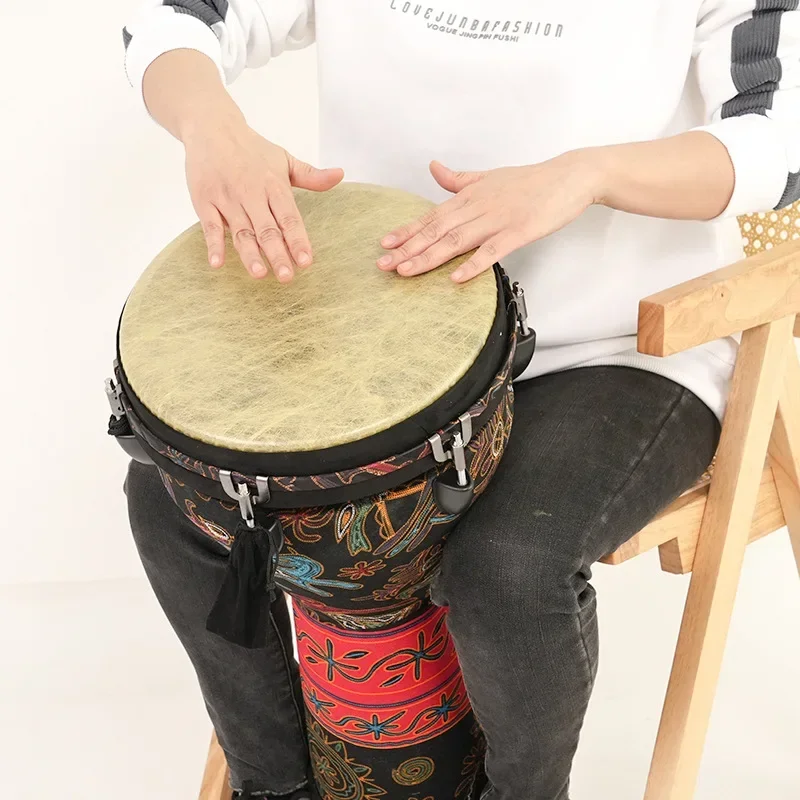 Large 12 Inches Djembe Drum Imitation Animal Skins Adult African Drums PVC Tambourine Portable Musical Instruments Percussion