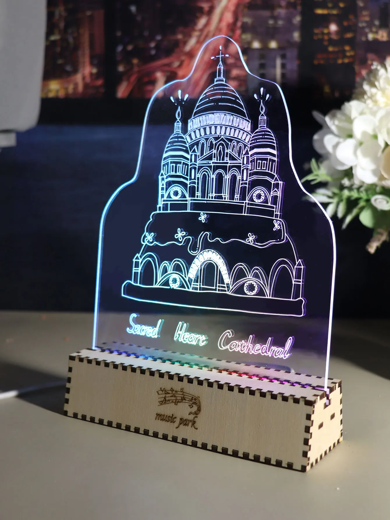 Regali di edifici famosi per le migliori amiche Donne Puzzle 3D Inciso Luce notturna Regalo di amicizia a lunga distanza per lei Bestie Soul Sis