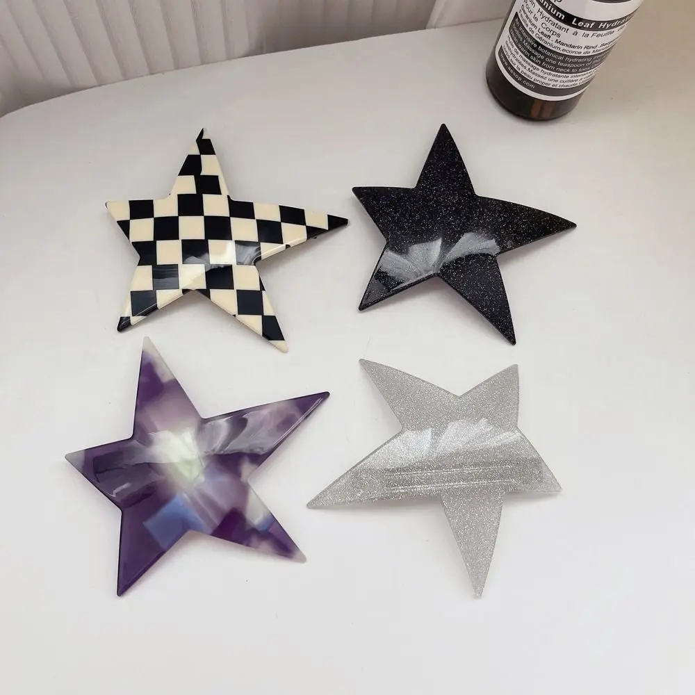 Lattice Headwear Y2K Stripe Grid Hair Clips Geometric Ponytail Holder Star Spring Clips Korean Hairgrips Women Hair Clips