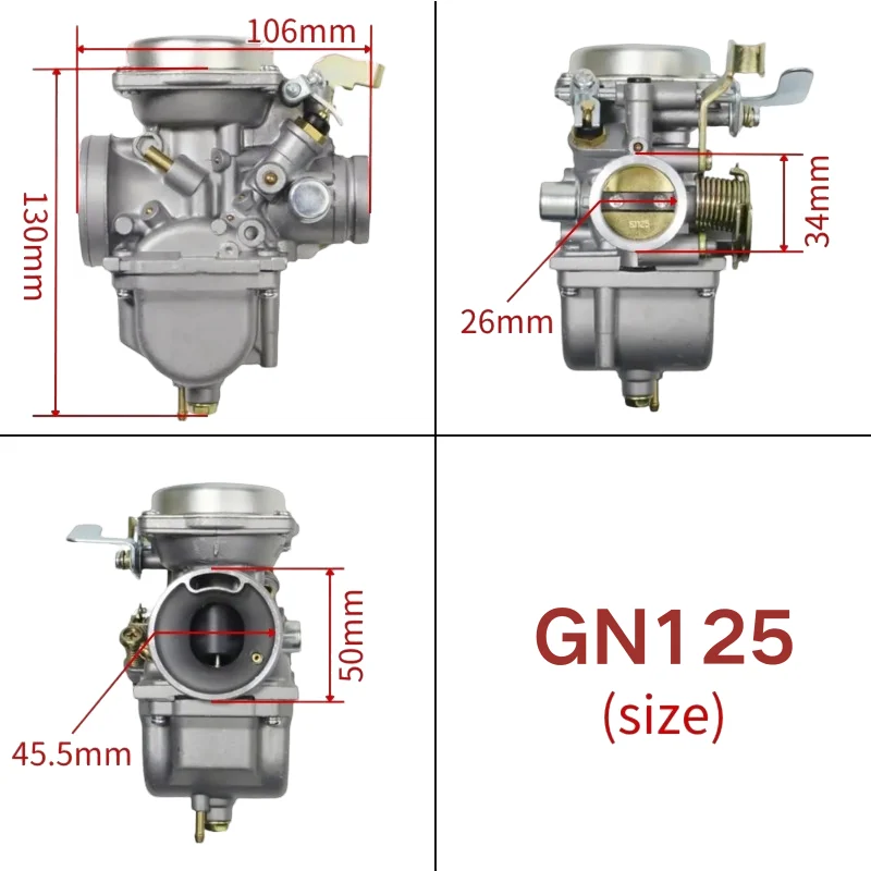 26mm Motorcycle Carburetor For Suzuki GN125 GS125 EN125 GN125E EN125-2 GS GN Intruder 125 1994-2001 ATV Carb