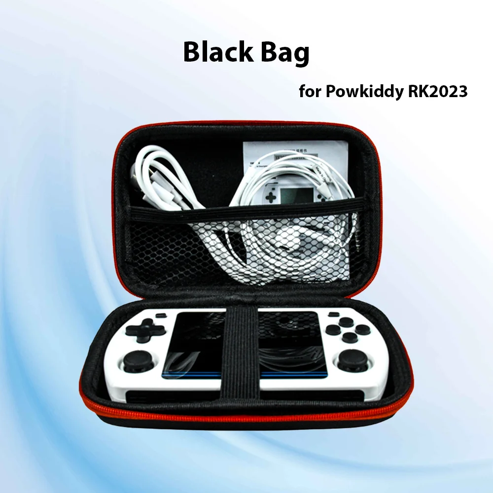 Powkiddy-レトロハンドヘルドゲームコンソール、ブラックバッグ、ケース、rgb30、rk2023