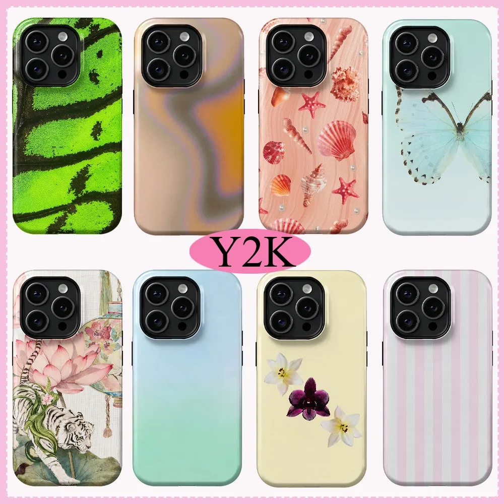 Coquette Butterfly Art Phone Case for Samsung Galaxy S20 S22 S23 S24 S25 S26 FE Plus Ultra 4G 5G Double-layer Cover