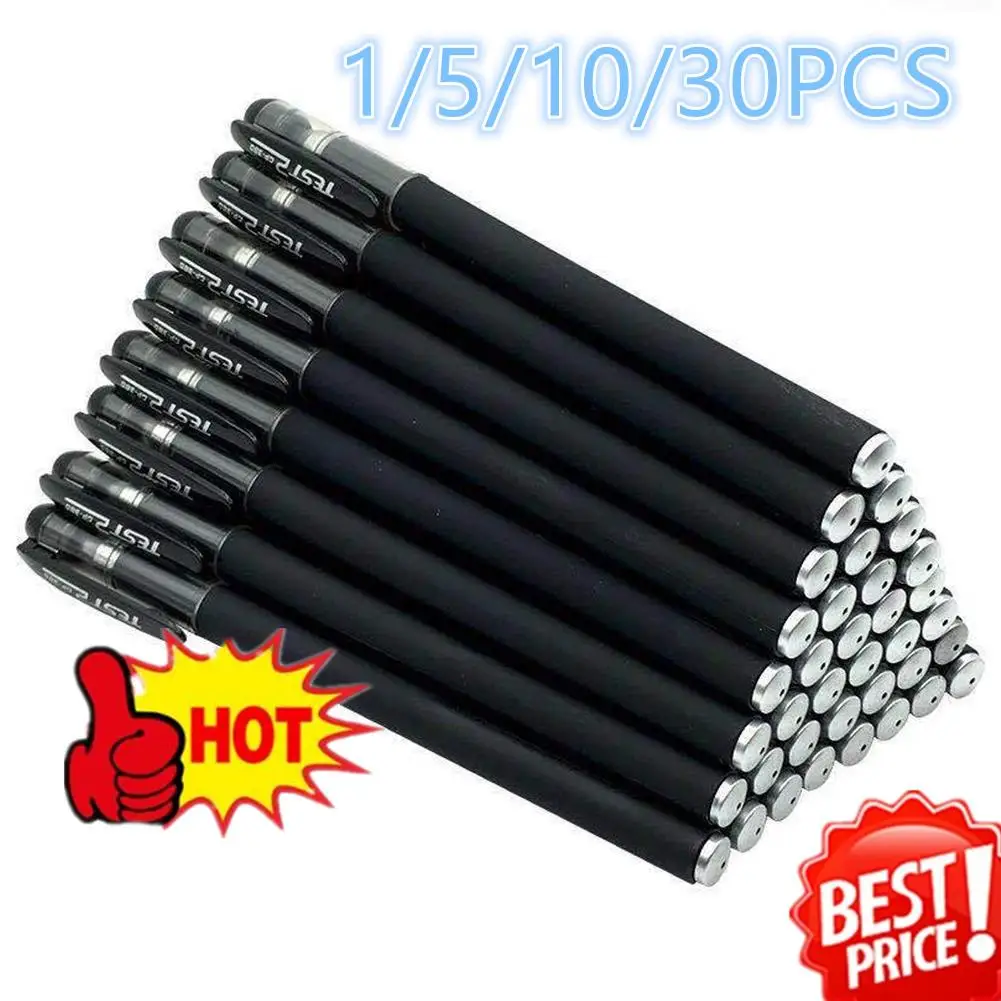 1/5/10pcs 0.5mm Gel Pen Set Black Matte Writing Supplies Water Pens Student Exam Office Accessories Stationary Back To School