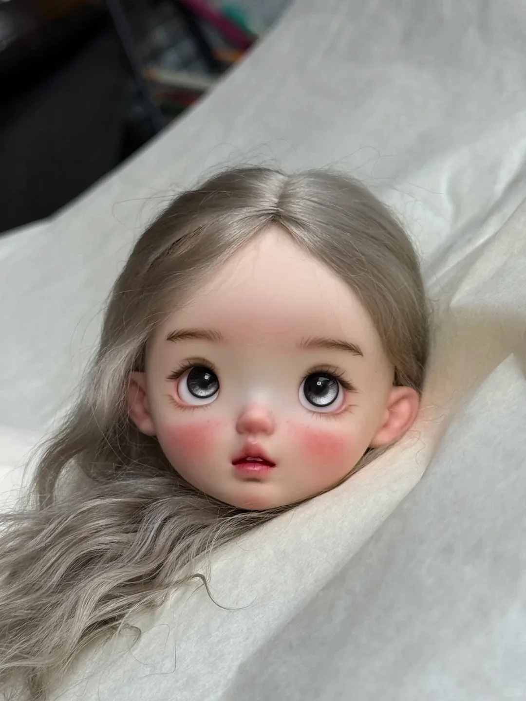 Just Head SD BJD Doll 1/6 Scale Blue Bean Nimo Women's High-Quality Individual Toy Doll Head Collectible for Enthusiasts