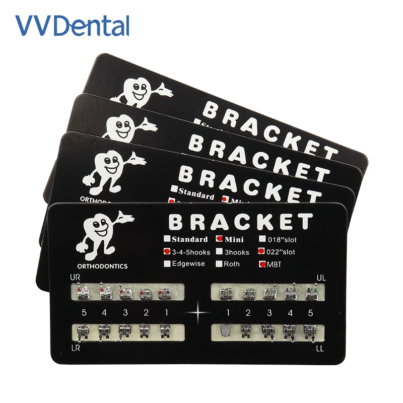 5 عبوات من الأقواس المعدنية لتقويم الأسنان، دعامات صغيرة على شكل نقطة، قاعدة روث/MBT 022/018، فتحة مع 3/345 خطافًا، مواد طب الأسنان #3