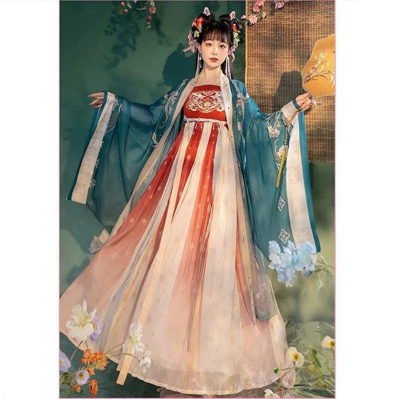 Hanfu Women's Genuine Chinese-Style Ancient Costume Full-Chest Cheko Skirt plus-Sized Long Robe New