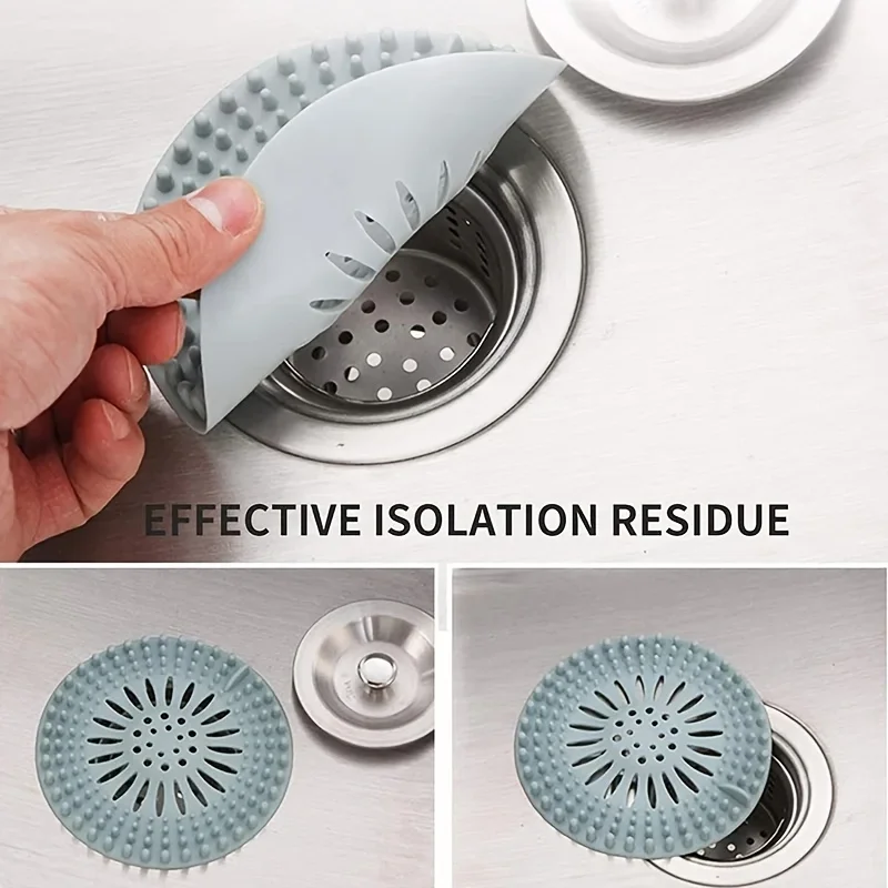 Hair Catcher Durable Silicone Hair Stopper Shower Drain Covers, Easy to Install and Clean for Bathroom Bathtub Kitchen