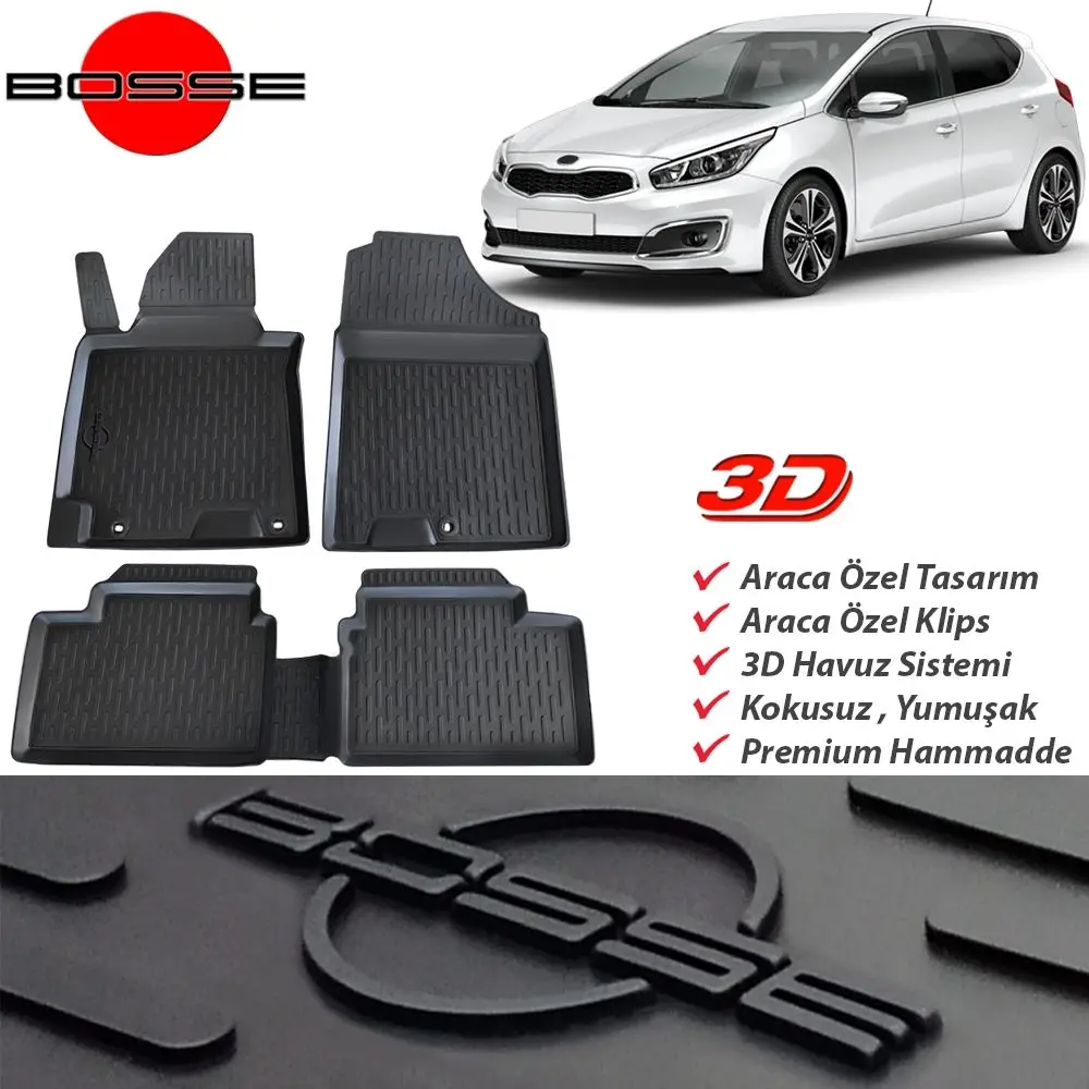 For Kia Ceed Mat 3D Pool 2012 2018 BOSSE