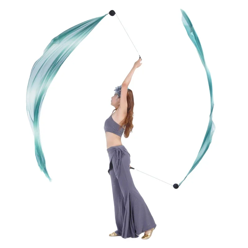 Poi Thrown Balls Women Belly Dance Veil Poi Chain Stage Performance Accessories Dance Polyester Veil Yoga Thrown Balls 200x70cm