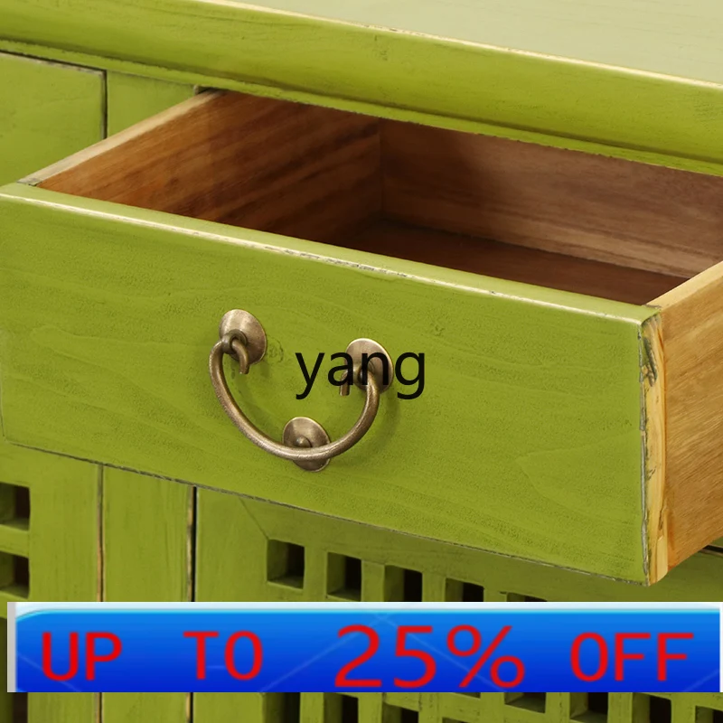 

Lmm new Chinese furniture solid wood dining side cabinet entrance foyer antique storage wine cabinet