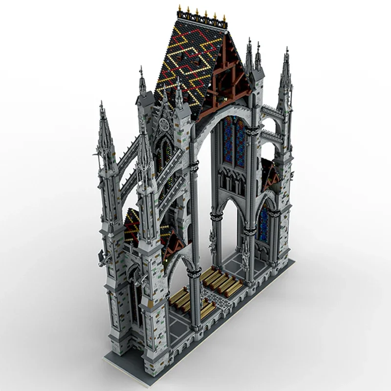 Blocos de Construção da Catedral Gótica, Modelo Street View, Montagem DIY, Tijolos Modulares, Tecnologia Clássica, Brinquedos de Natal