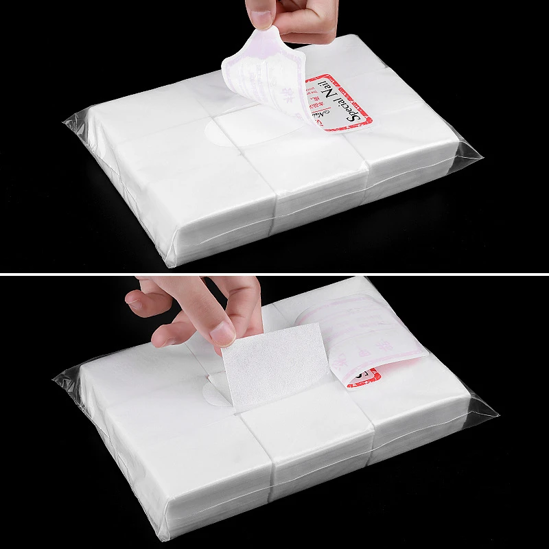 1000/500/200/180/100 pçs profissão 100% almofadas de algodão para limpar unhas sem fiapos algodão gel polonês removedor ferramentas de limpeza da arte do prego