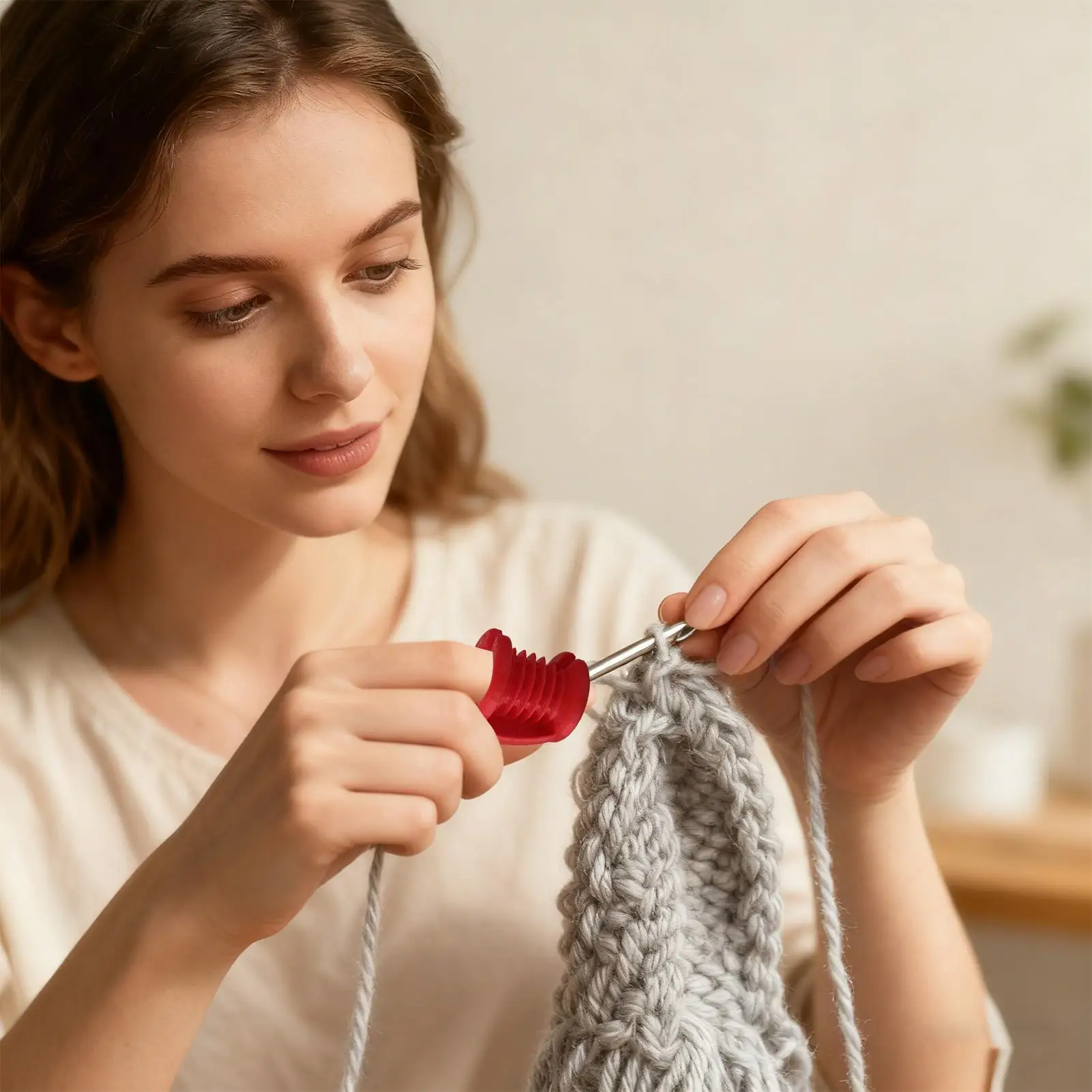 Finger Yarn Guide Crafts Separated Thimble Tool Tension Rings For Women Men Hobbyists Artists Home Craft Room Apartment