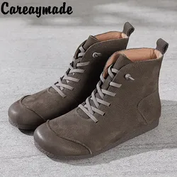 Careaymade-nuovi stivaletti in vera pelle da donna con cuciture retrò in stile nazionale scarpe da donna e scarpe in cotone peluche