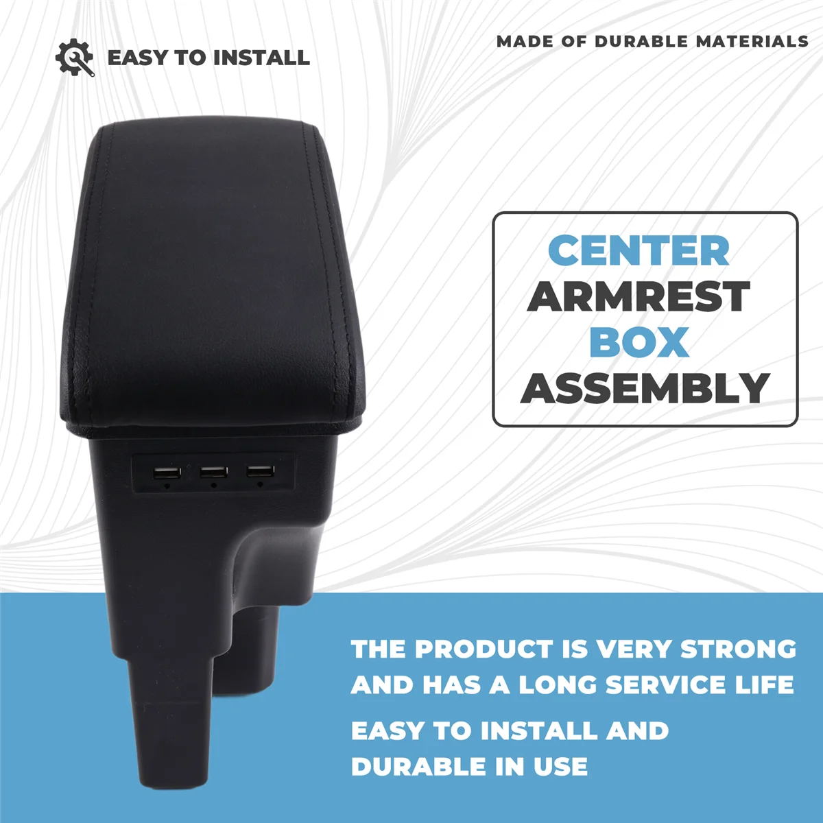 

Коробка для хранения в сборе с центральным подлокотником автомобиля с USB-портами для Jimny 2019-2023 JB74, детали для модернизации интерьера