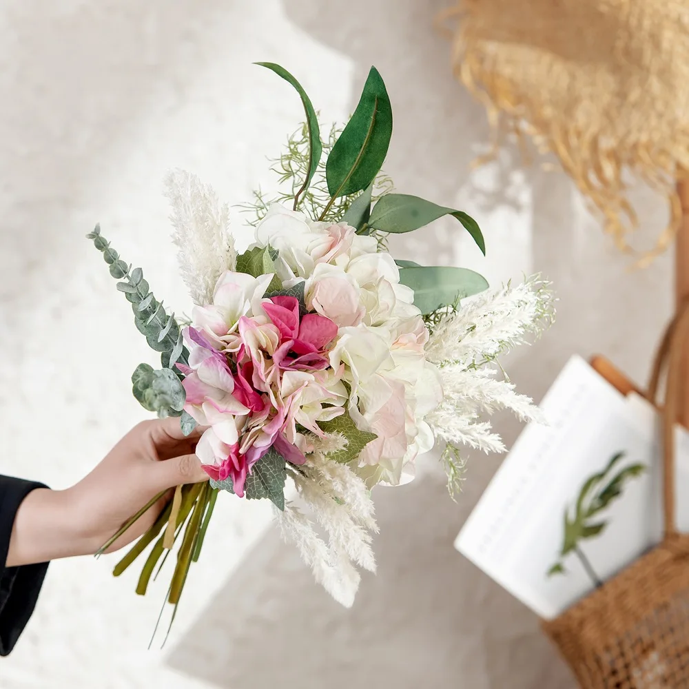 

Home Decorative Hydrangea Bouquet Simulation Flower Wedding Wholesale Fake Flowers