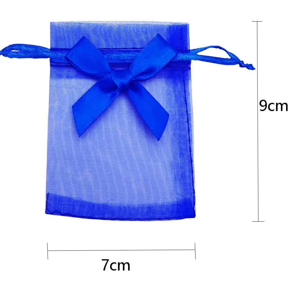 10/20pcs Bowknot  Jewelry Bags Organza Gift Bag 9x12 10x15 Wedding Party Jewelry Candy Drawstring Packaging Pouch Gift Bag