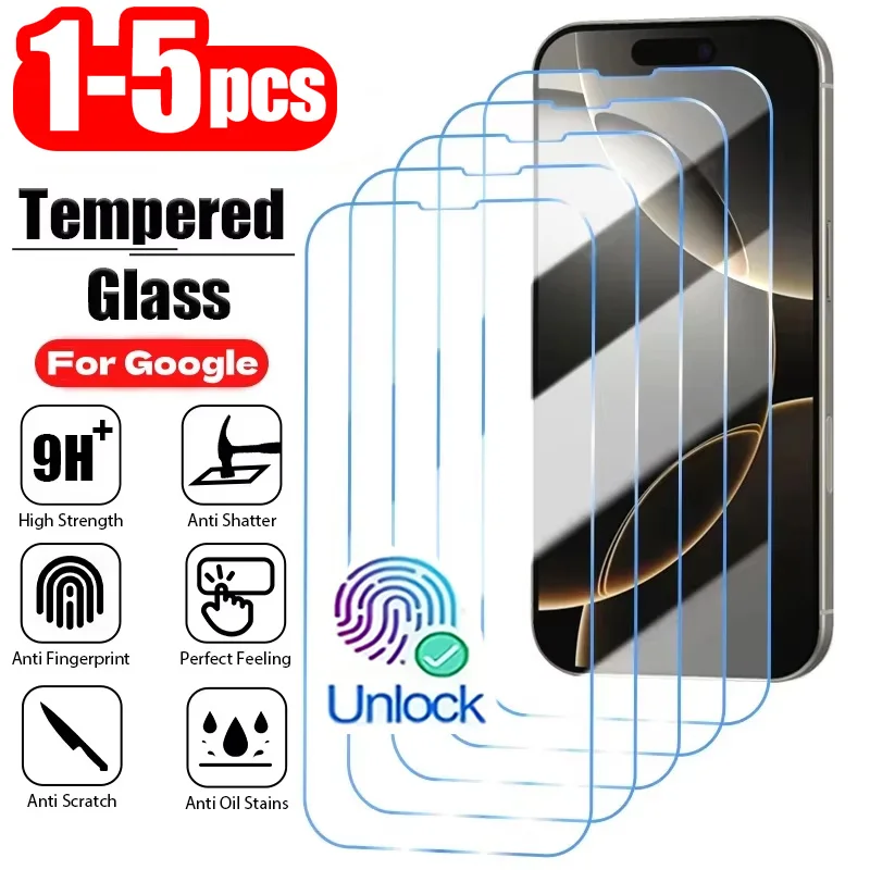 

1-5Pcs HD Tempered Glass For Google Pixel 10 9 Pro XL Fingerprint Unlock Screen Protector Pixel 9 10 9A Protective Films Glass