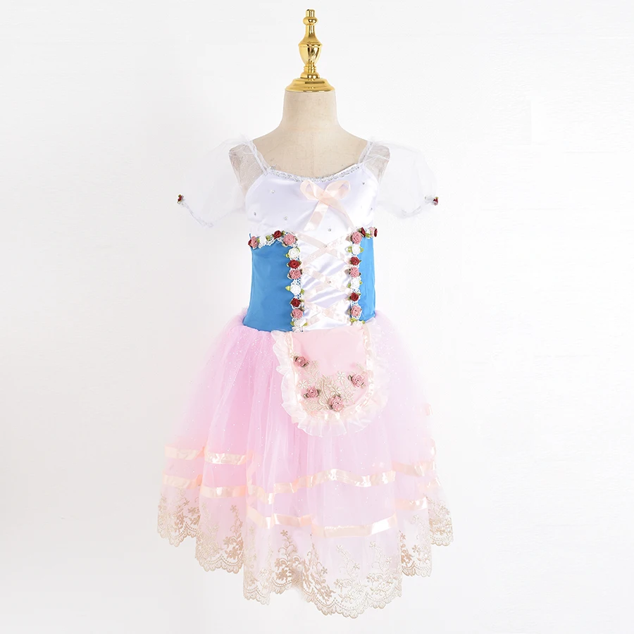 Crianças roupas de salão de baile lantejoulas flor tutus vestido de balé para menina dança moderna tutu vestido meninas ballet vestido de princesa