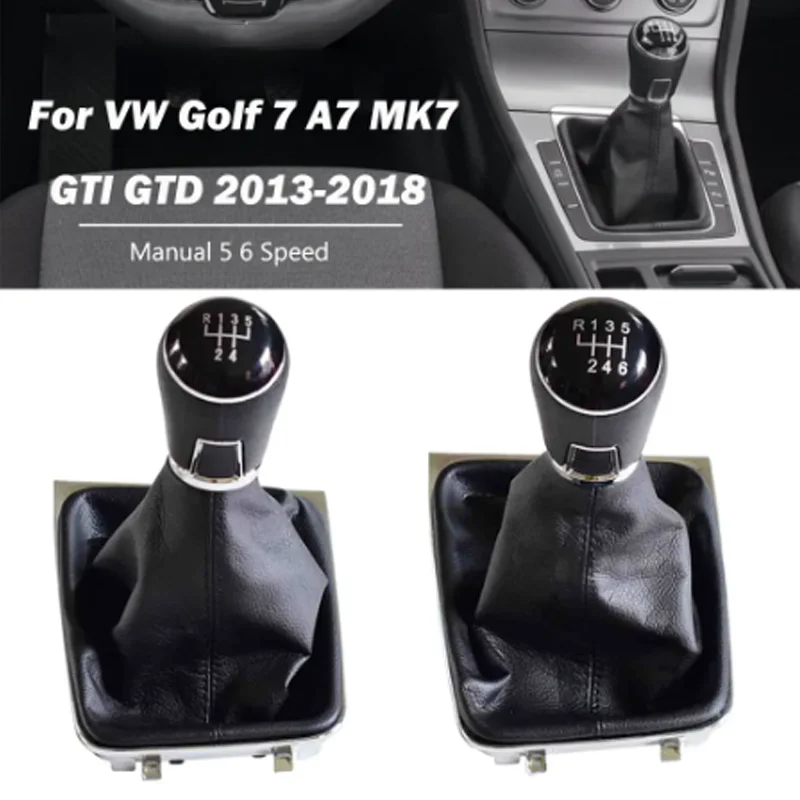 for Volkswagen VW Golf 7 Mk7 7.5 Golf R Jetta 2015~2021 5 6 Speed Knob Stick Shifter Handball Manual Leather Gaitor Boot Cover