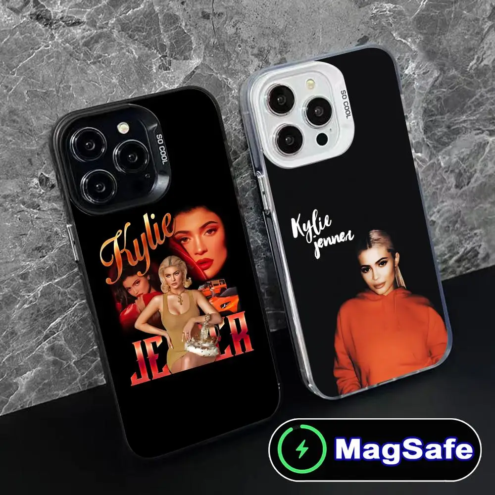 

Чехол для мобильного телефона Kylie Jenner для iPhone 17, 16, 15, 14, 13, 12, 11 Air Pro Max Plus MagSafe, полупрозрачный красочный чехол, роскошный