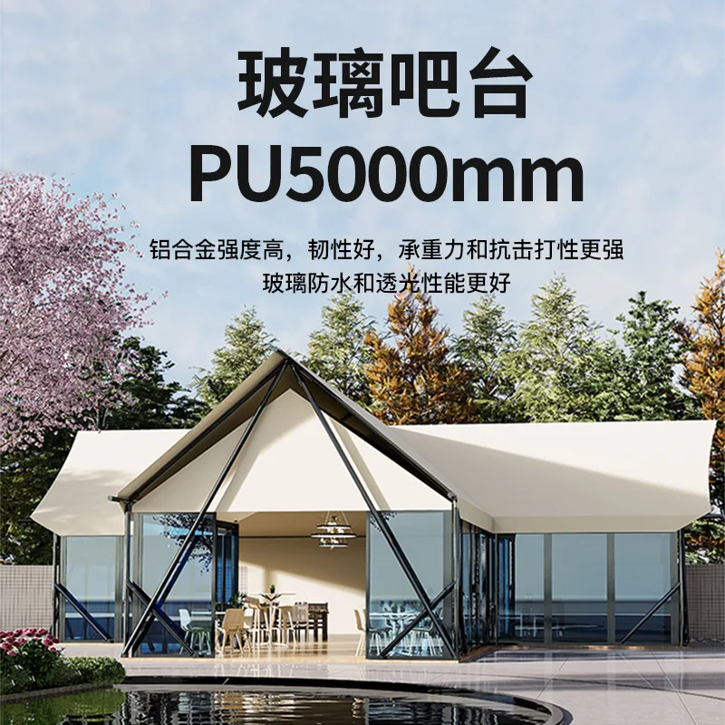Camp tent outdoor large hotel-style leisure canopy T-bar restaurant travel resort B & B house camping