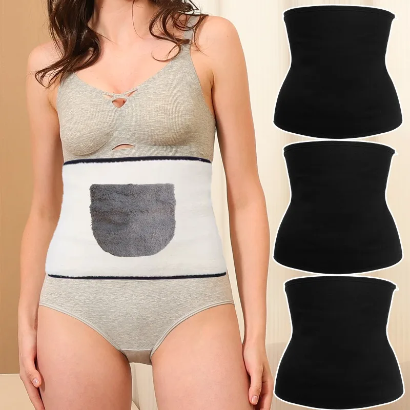 2025 Новый зимний теплый пояс на талии с флисовой подкладкой, плюшевый теплый пояс для поддержки нижней части спины, термоизолированный пояс из искусственного кроличьего меха для женщин