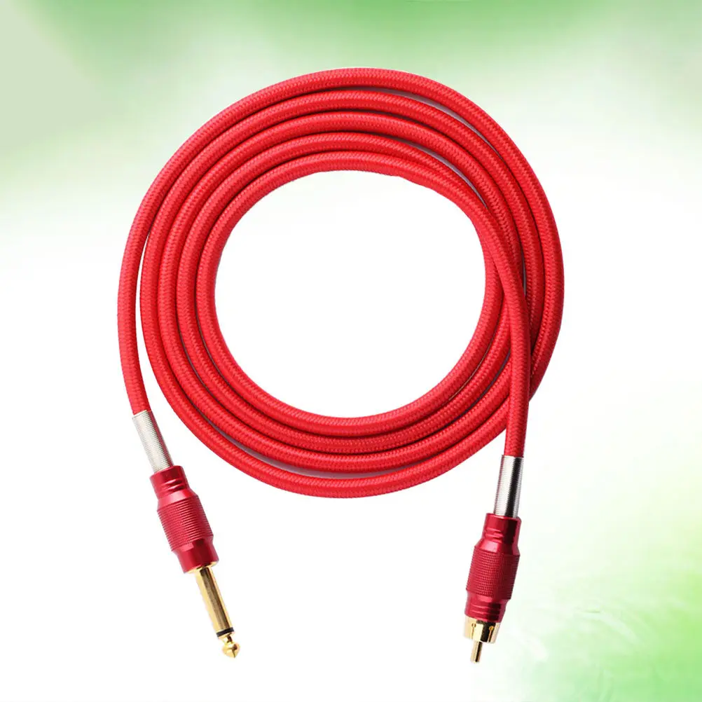 Tattoo Machine Hook Cord Power Supply Wire Braided Pure Copper Connector Long Flexible Cord Fits All Power Supplies