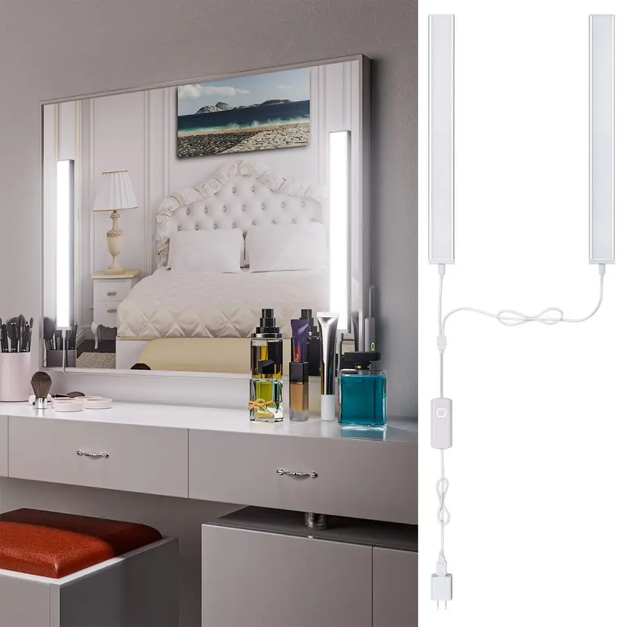 

LED Vanity Lights for Mirror, Bright Dimmable and Color Temperature Changeable LED Makeup Light, Durable Stickon 5V USB Powered