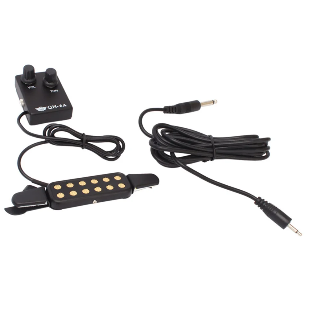 Guitar Pickup Adjustable Punch Guitar Ukulele Bass Sound Pickup Clip on Durable Musical Accessory Pickups Transducer