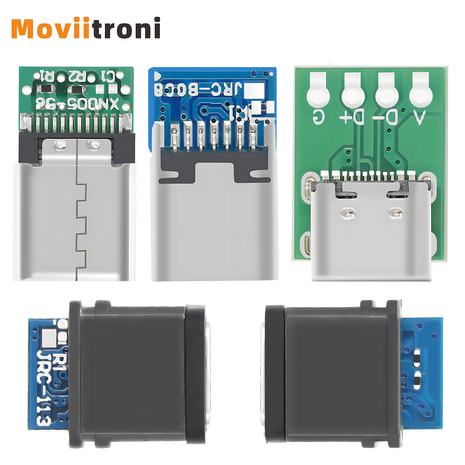 USB 3.1 Type-C Connector 2Pin/4Pin/16Pin/24Pins Male/Female Socket Receptacle Adapter to Solder Wire & Cable Support PCB Board