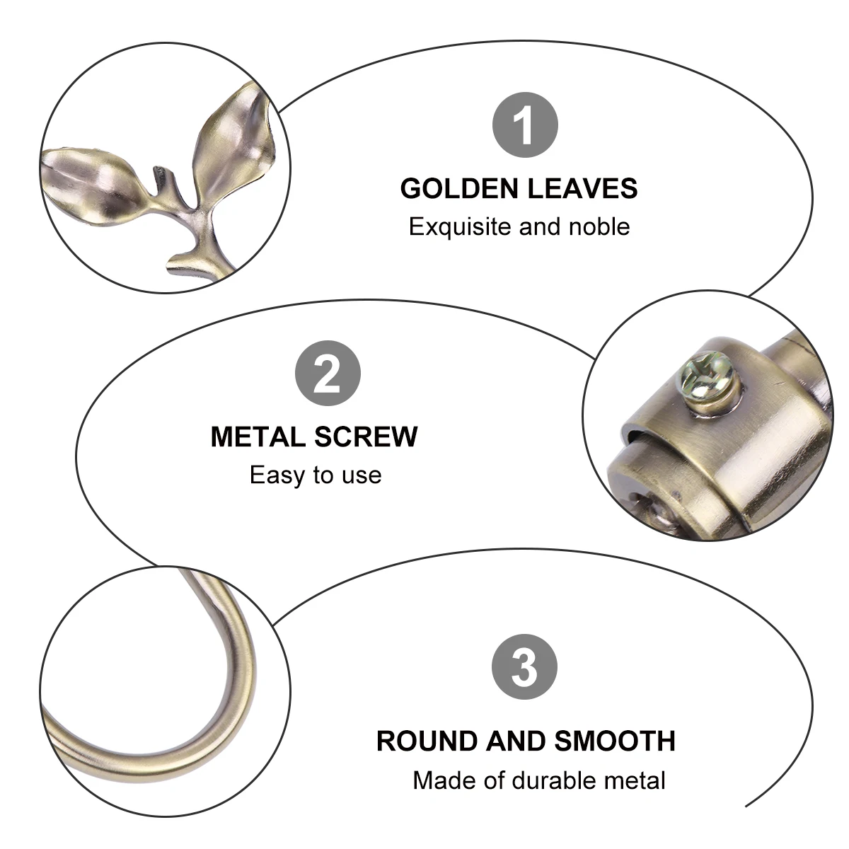 

Curtain Wall Hook Metal Decorative Rustic Leaves Design Strong Holdback for Curtains Coats Bags Towels Household Hooks