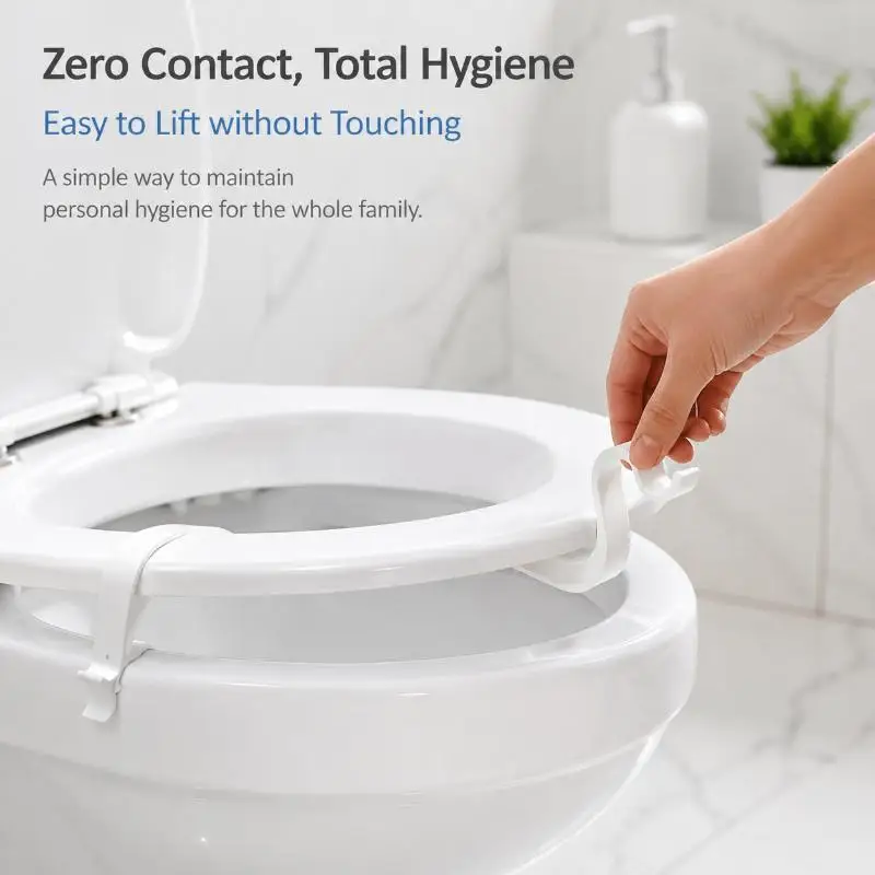 1/2PCS Toilet Seat Stabilizer Touch Free Toilet Lid Handle No Tool Installation For Home Public Restroom Hotel Toilet Accessory