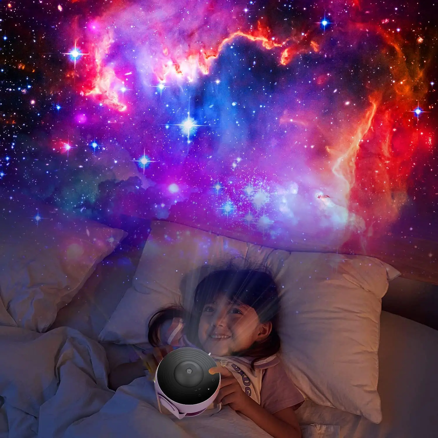 Projektor LED Nocna Lampka Galaktyka Projektor Gwieździstego Nieba Planetarium Lampka Nocna z Timerem Dekoracja Pokoju Prezent Świąteczny dla Dzieci