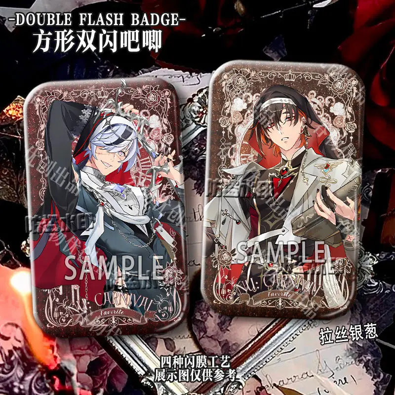 Nu Carnival Anime Badges Broches Blade Yakumo Eiden Olivine Rei Square Brooch Cartoon Cosplay Brooches for Bag Accessorie Gift