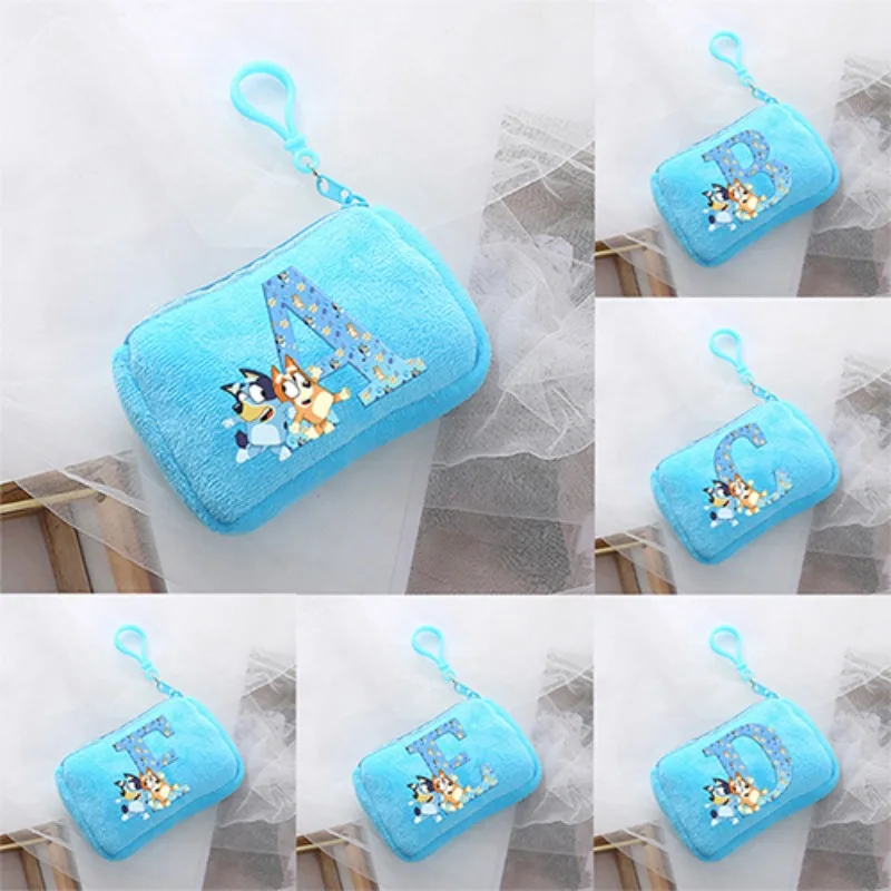 Blueys Bingo Kawaii Coin Purse Boys Girls Anime Cartoon Letter A-Z Printing Mini Pouch Key Card Storage Money Case Clutch Bag